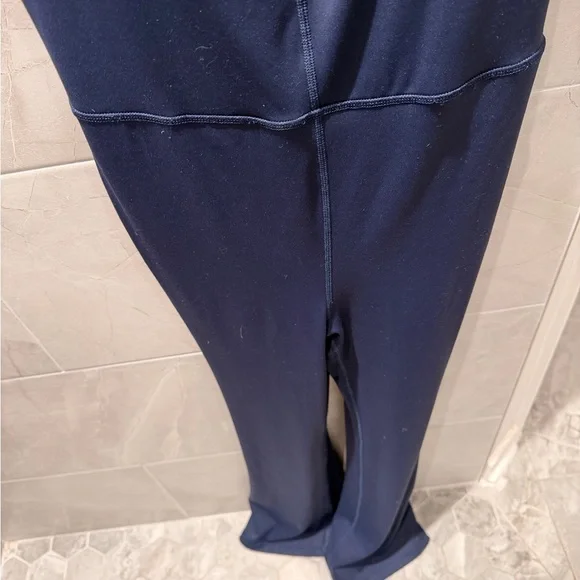 Quince Ultra-Form Kick Flare Jumpsuit Navy Blue - Picture 6 of 10